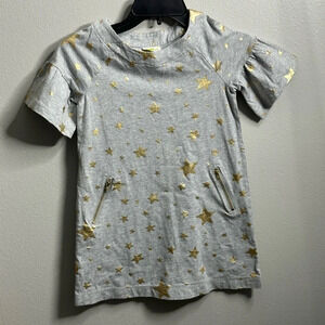 Crazy 8 Gray Kids Star Girls Shirt Dress‎ size 5-6